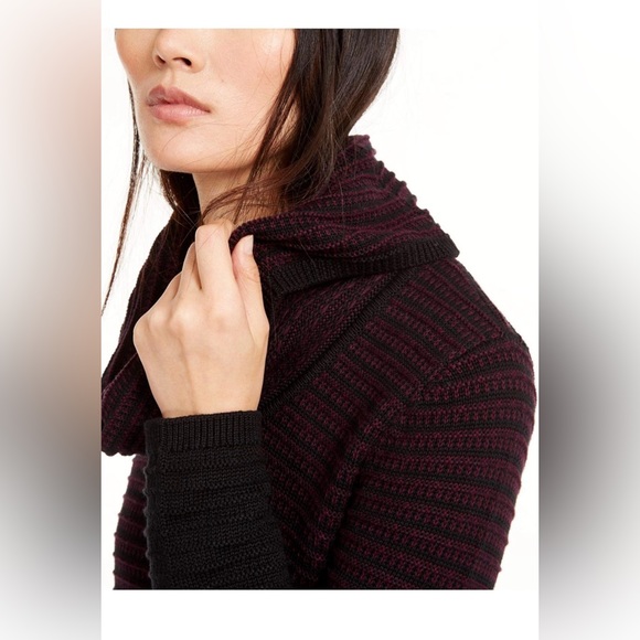 Women’s Calvin Klein black and purple cowl neck long sleeve knit sweater - Picture 3 of 7